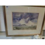 Rob Wilson, Framed Watercolour 'Ingleborough Yorkshire Dales' signed with certificate, 34 x 24cm