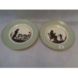 2 Royal Copenhagen Silhouette Collector Plate Signed" Else Hasserlis", 25cm in Diameter, Condition -