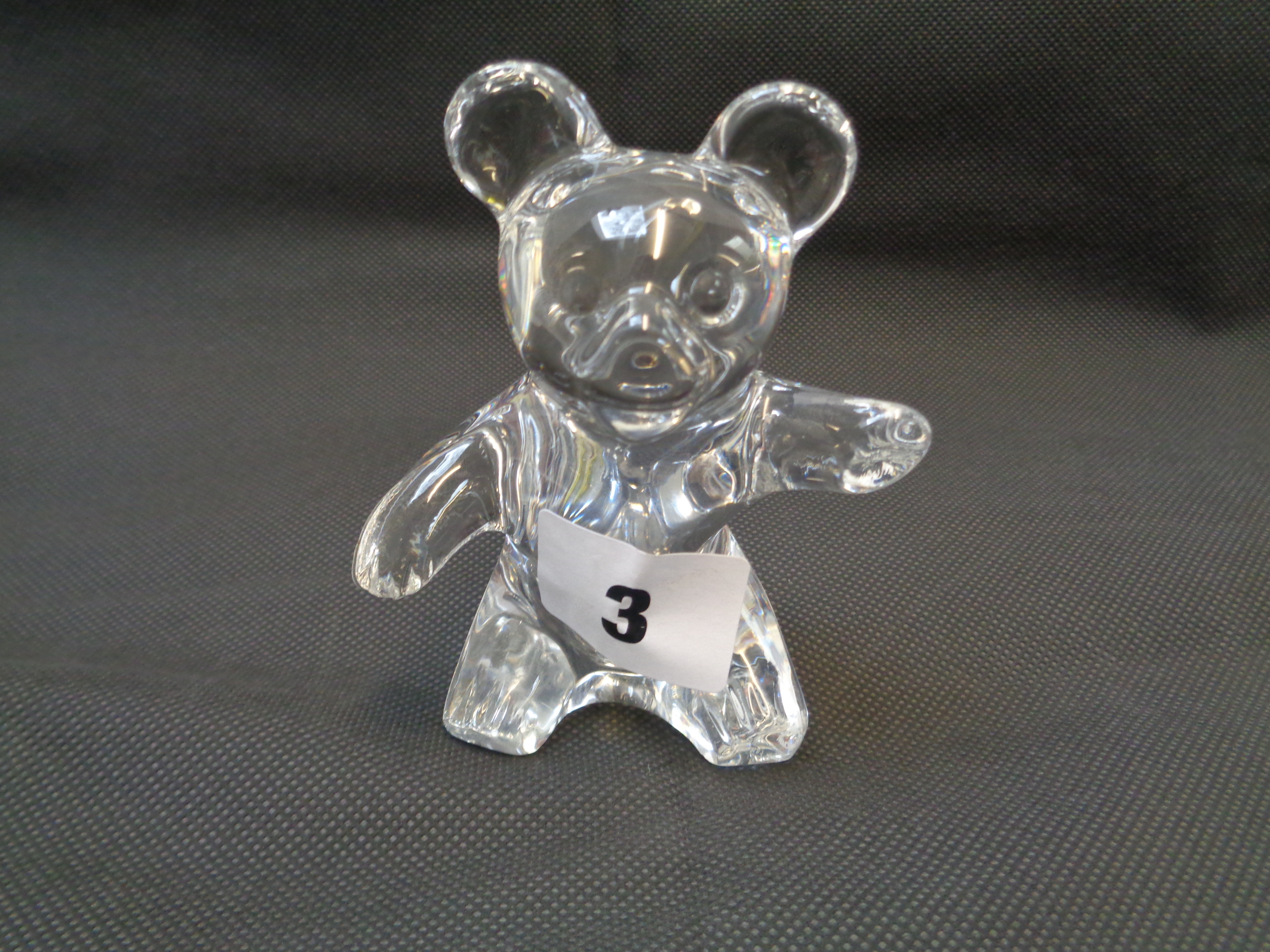 Daum of France Crystal Cabinet Bear, marked to base, 9.5cm in Height, Condition - Good Overall