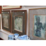 J Domol, 3 Framed Wash Prints of Nudes, Condition - Good Overall