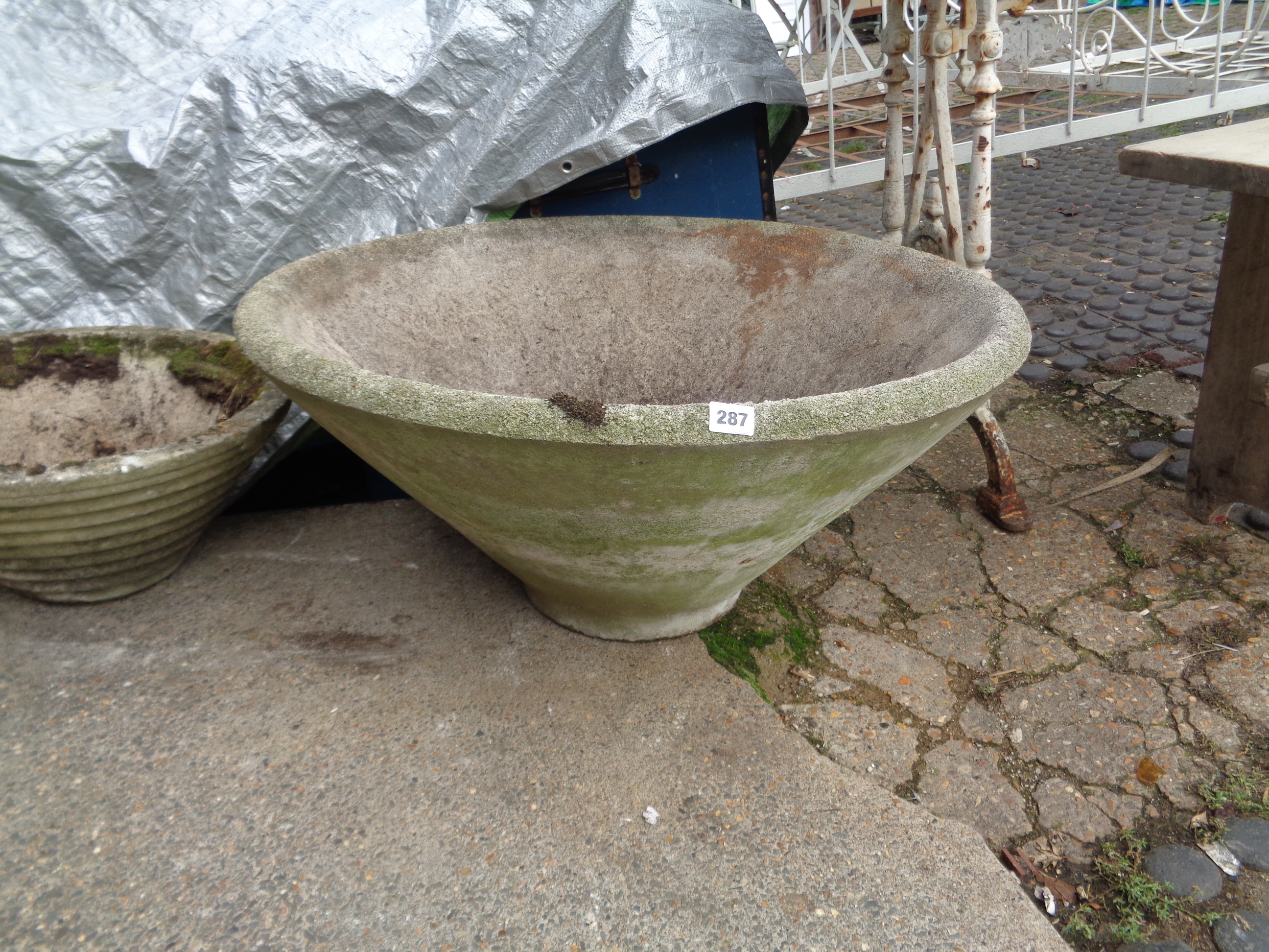 Large Art Deco style flared garden pot
