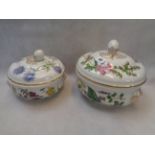 2 Spode Stafford Flowers Oven to Tableware lidded tureens with gilt detail, Condition - Good Overall