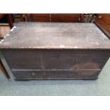 19thC Pine Mule Chest with single drawer with brass escutcheon, Condition - Poor