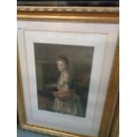 New Laid Eggs Engraving by Samuel Cousins RA after J E Millais RA mounted and framed, Condition -