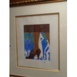 Erte, Gilt Framed Serigraph entitled 'Brown Boot' limited edition 99 of 260 signed in Pencil, 40 x