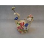 Lacombe Willitts Designs Floral decorated cat marked 15345 to base, 18cm in Height, Condition - Good