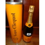 Boxed Veuve Clicquot Brut Champagne with Tin Mail Box case