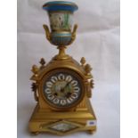 Sevres Style 19thC highly gilded mantel clock by Cattaneo & Co of Leeds with surmounted bird