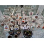 Large Collection of Crested China to include, Arcadian Black cats in a Bed, Swan China Bear etc.,