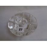 Offefors Glass candle holder with impressed decoration, 14cm in Diameter