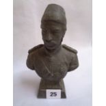 Spelter Bust of General Gordon CBRE, 18cm in Height, Condition some light wear