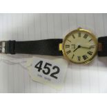 A Dunhill sterling silver gilt chronometer watch on black leather strap