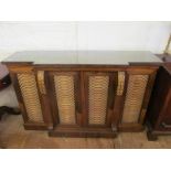 A Regency rosewood breakfront sideboard with grilled doors