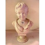 A 19th Century Parian ware bust of a young boy