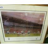 Steven Dong - a signed print 'Coming Home' signed also by Terry Venables and Stuart Pearce