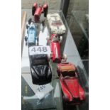 Six Dinky vehicles:- Massey Ferguson tractor, Ford GT, MG Midget, Cooper Bristol No233 racing car,