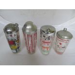Four 1960s cocktail shakers