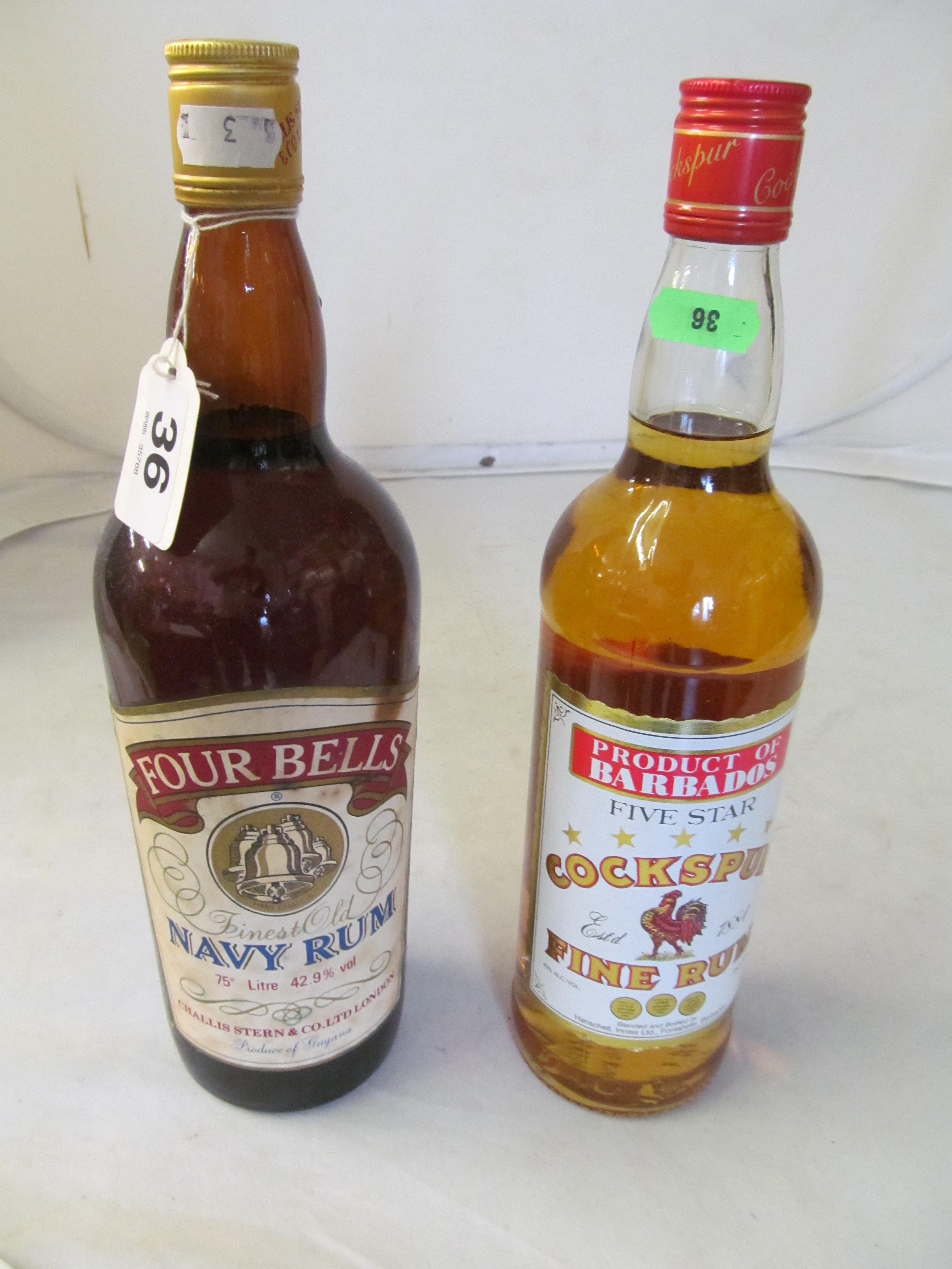 Two bottles of rum