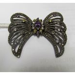 A marcasite and coloured stone butterfly brooch.