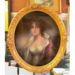 A 19th Century oval pastel of lady in gilt frame