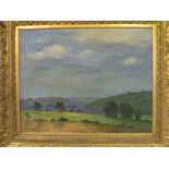 E CHAPPEL - oil on canvas landscape label en verso no 17 by E Chappel 1923 W Talbot and on stretcher