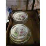 A Copeland Spode part dinner service including a graduated set of three meat plates