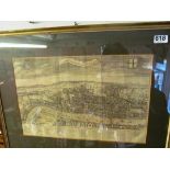 A print London about 1560 and a print New London bridge