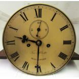 A 19th century light mahogany Longcase clock with circular painted dial inscribed Manchester, Fras