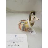 A Royal Crown Derby limited edition Welsh Corgi 492/500 with box and certificate