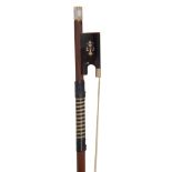 ‡ ʘ W. E. HILL & SONS (fl London, 1887-1992) A GOLD & TORTOISESHELL-MOUNTED VIOLIN BOW LONDON 1959