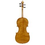 A VIOLIN CENTRAL OR SOUTHERN ITALY circa 1900 unlabelledlength of back 14 1/16in., 35.7cm.