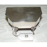 A George V piano shaped silver jewellery box with hinged lid - London 1912