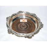 A 17cm diameter George III silver coaster by West & Sons, Dublin 1813