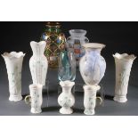 A COLLECTION OF LENOX AND BELLEEK ART GLASS AND PORCELAIN, LATE 20TH CENTURY. Comprising three