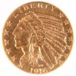 A 1916-S $5 INDIAN GOLD HALF EAGLE. NGC MS60. IMPORTANT NOTICE: Sadly, due to the widespread