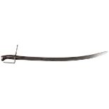 A GOOD POLISH SABRE, PROBABLY 17TH/18TH CENTURY. Hussar style with L-hilt and carved wood handle,