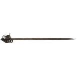 A GOOD BASKET HILTED BACKSWORD MOST LIKELY SCOTTISH, PROBABLY 18TH CENTURY. The iron filigree