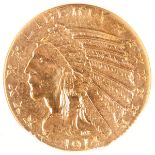 A 1914 $5 INDIAN GOLD HALF EAGLE. NGC MS64. IMPORTANT NOTICE: Sadly, due to the widespread criminal