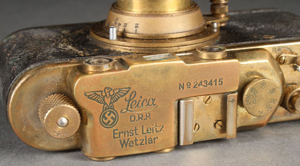 A PAIR OF RUSSIAN SOVIET PERIOD MADE COPIES OF LEICA CAMERAS. Including one bearing German WWII - Image 4 of 5