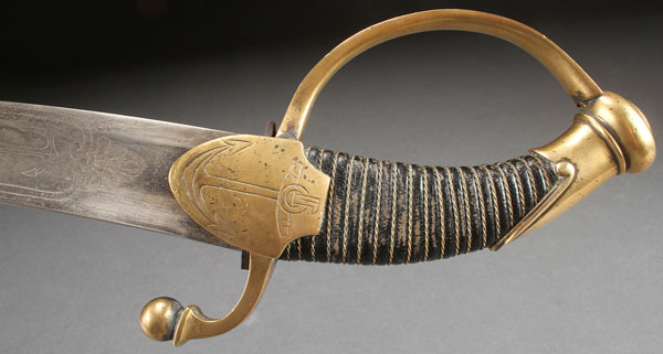 A NAPOLEONIC FRENCH STYLE MARINE IMPERIAL GUARD SABRE. The curved blade with three quarters length - Image 2 of 5