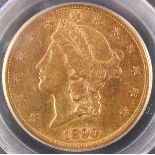 AN 1890-CC $20 GOLD LIBERTY HEAD EAGLE. PCGS XF45. IMPORTANT NOTICE: Sadly, due to the widespread