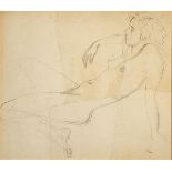 AUGUSTUS EDWIN JOHN (British 1878-1961) Reclining Female Nude - circa 1939 Pencil on paper laid