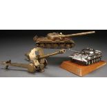 AN INTERESTING GROUP OF THREE RUSSIAN SOVIET MACHINED MILITARY MODELS, CIRCA 1975. Comprising a