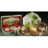 A NINE PIECE GROUP OF R.S. PRUSSIA AND GERMANY SCENIC PORCELAIN, CIRCA 1900. Comprising a boxed