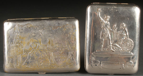 A GROUP OF TEN RUSSIAN SOVIET PERIOD DECORATIVE ARTS, CIRCA 1975-2000. Comprising seven silver - Image 2 of 4