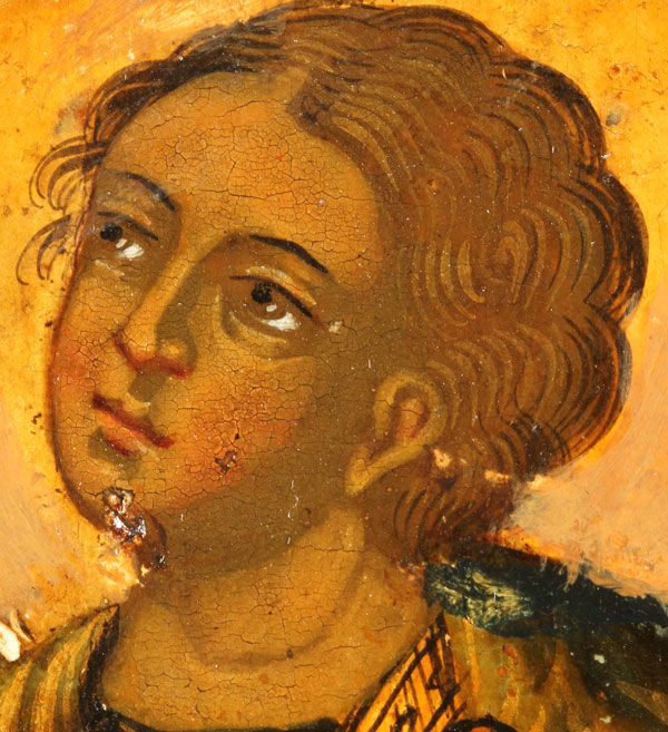 A FINE RUSSIAN RELIQUARY ICON OF ST. PROKOPIY, 18TH CENTURY. Here the fourth century martyr is - Image 4 of 9