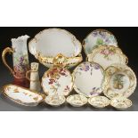 A 15 PIECE GROUP OF ELEGANT HAND PAINTED PORCELAIN, EARLY 20TH CENTURY. Comprising an artist