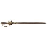 A VERY FINE GERMAN FLINTLOCK SWORD PISTOL, 18TH CENTURY. The small sword style hilt with scenic