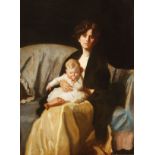 Circle of ROBERT HENRI (American 1865-1929) Mother and Child Oil on canvas Apparently unsigned 45.