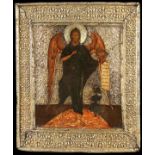 A FINE RUSSIAN ICON OF ST. JOHN THE FORERUNNER, 17TH CENTURY. Here John is depicted as an angel in